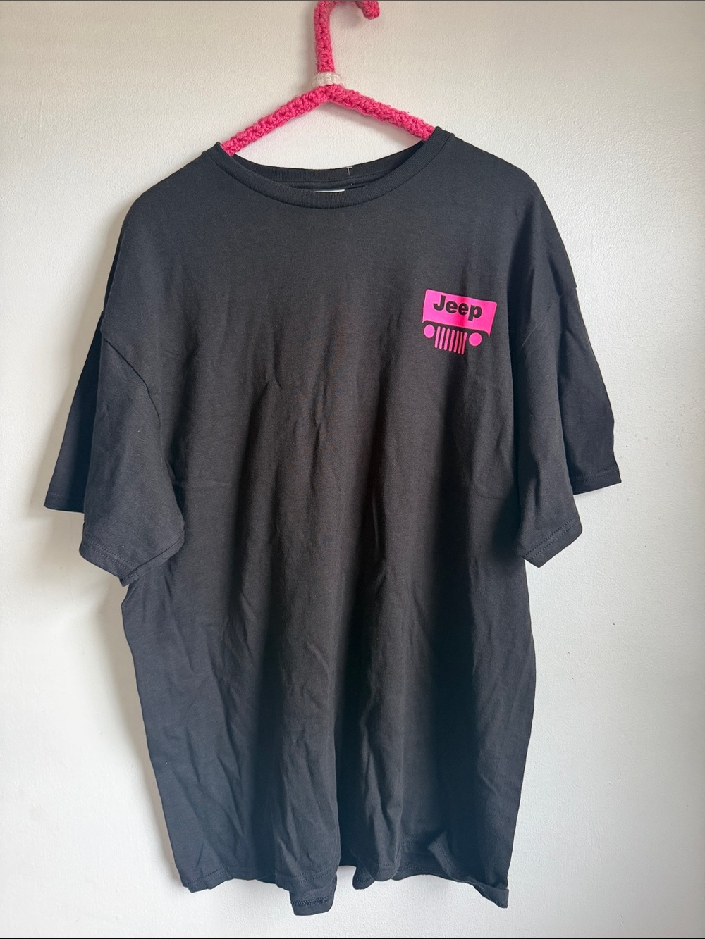 Jeep Black Tee with Pink Logo Patch